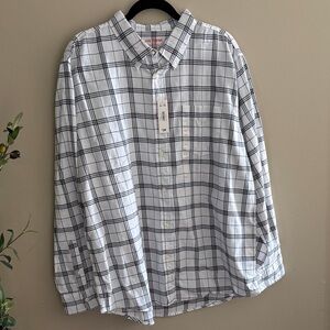 Joe Fresh Men's White and Black Checkered Shirt